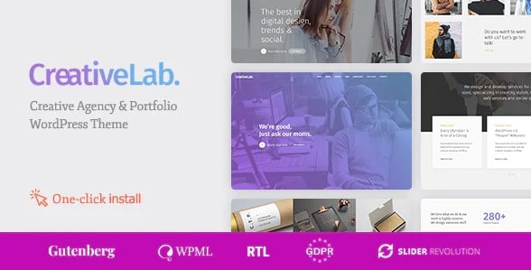 CREATIVE LAB – STUDIO PORTFOLIO & DESIGN AGENCY WORDPRESS THEME